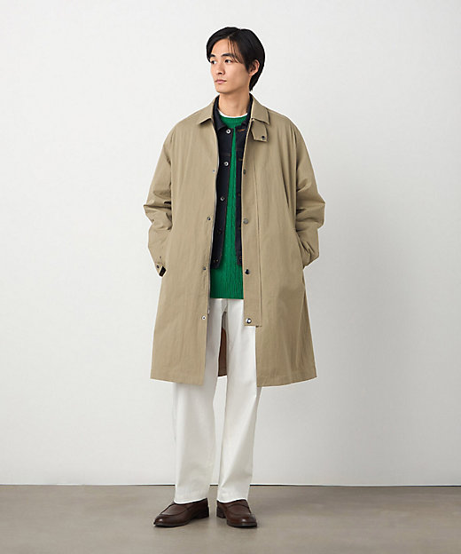 コットンナイロンストレッチ ステンカラーコート（4717MO02