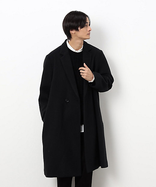 ウールブレンド メルトン セミダブル チェスターコート