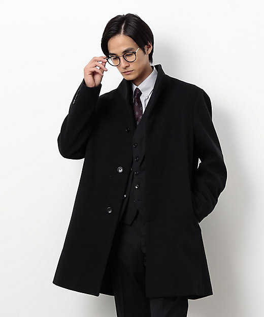 ウールブレンド メルトン イタリアンカラー コート（4720WM02