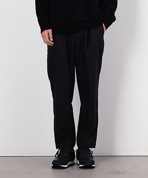 サージストレッチ ワンタック ワイド テーパードパンツ