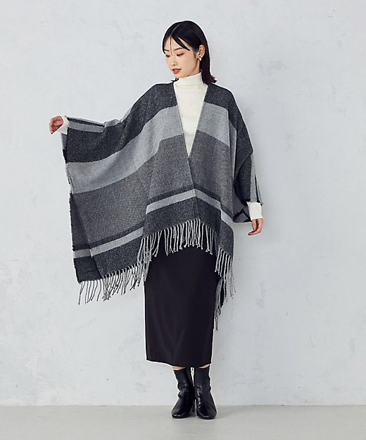 ボーダー柄 ポンチョストール（9570MM02） | MONO COMME CA
