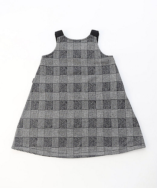 グレンチェックプリント 裏起毛 ジャンパースカート（9835OM52