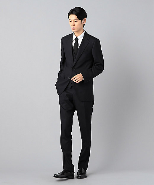 スリーピース対応】ウールシルクストライプ