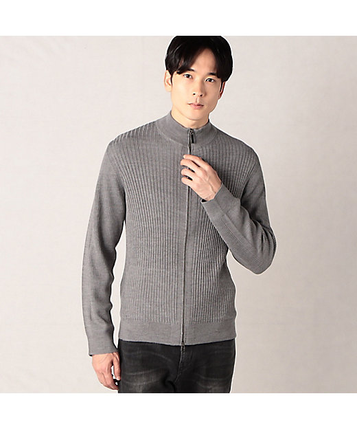 リブ・ニット】ハイネックジップアップ（0739KE09） | COMME