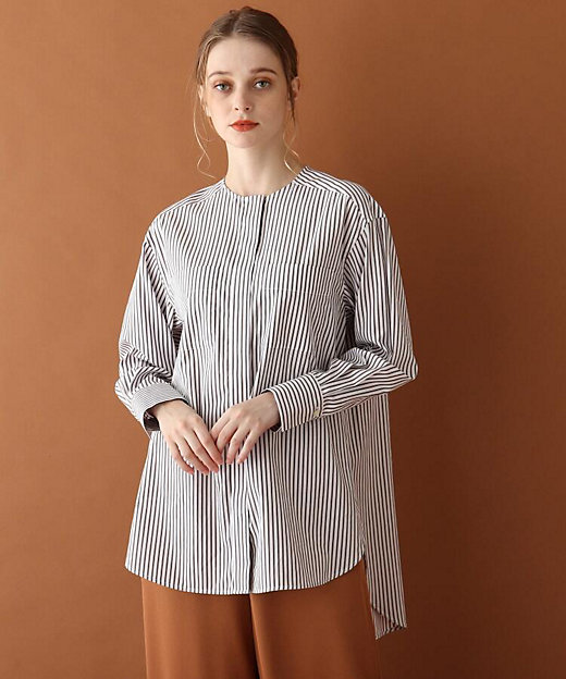 ノーカラーストライプシャツ（2001740637） | DRESSTERIOR