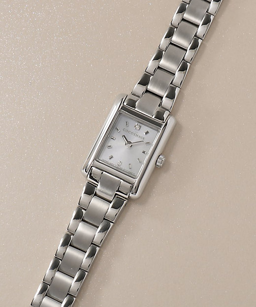 SSスクエアメタルバンド ウォッチ（シルバー旭光ダイヤモンド