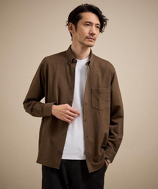 抗菌防臭／シーズンレス】シアサッカー ジャージシャツ