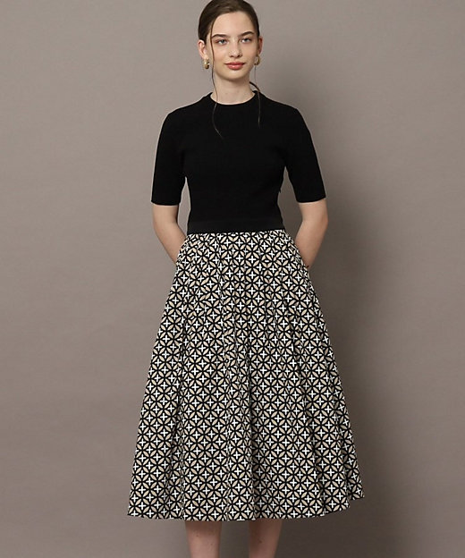 人気定番】オーバーラップサークルコンビワンピース