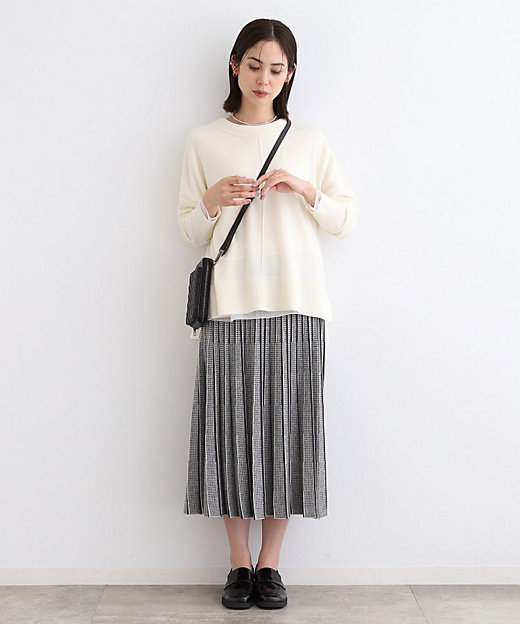 カシミヤ混／洗える／リラックス】ワイドシルエットニット