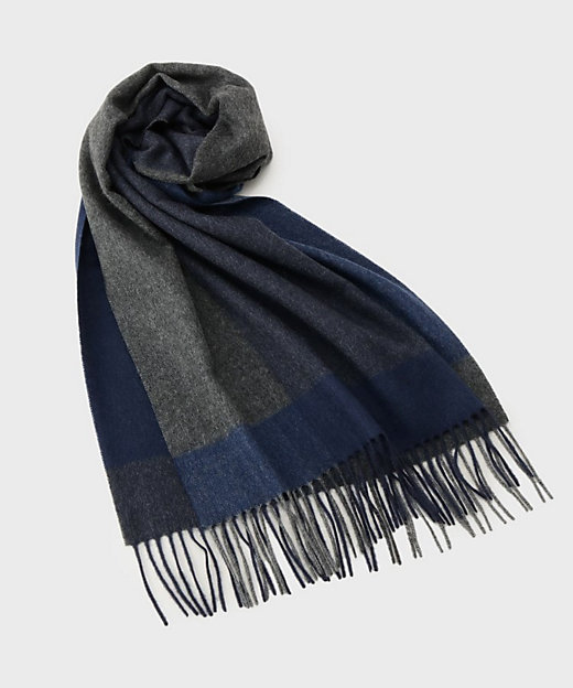 洗えるカシミヤ】大き目パネル柄 マフラー（2002375043