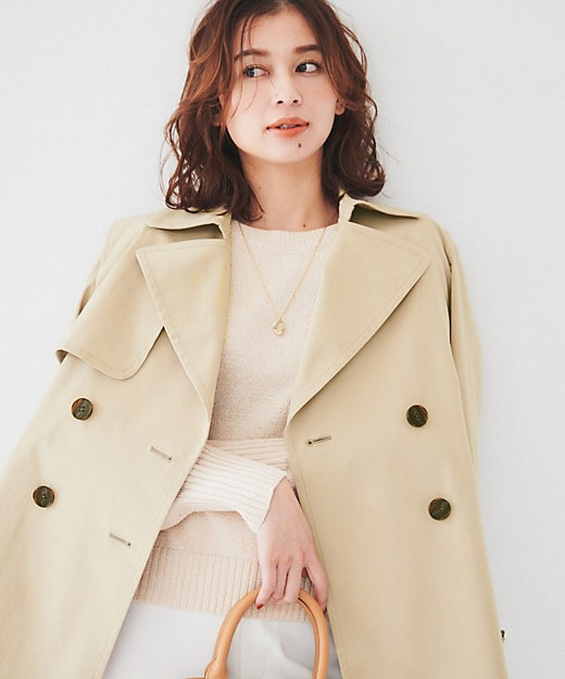 洗える／ストレッチ】ショートトレンチコート（2002407066