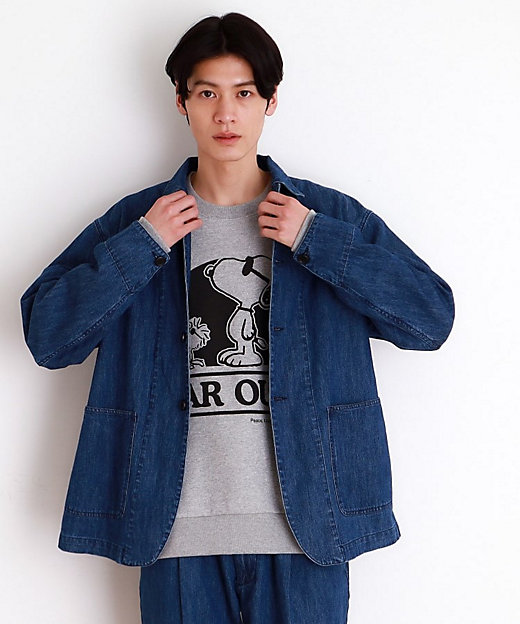 綿麻デニムカバーオール セットアップ可（2002410626