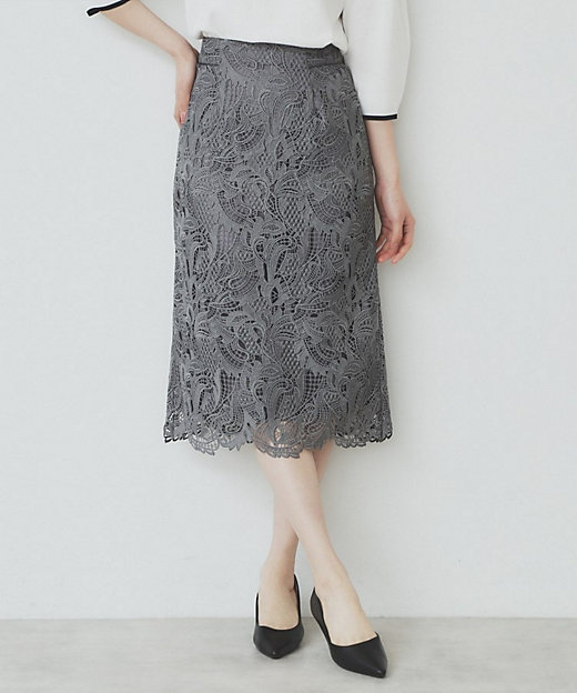XS－LLサイズ》フラワーレースタイトスカート【洗濯機洗い可