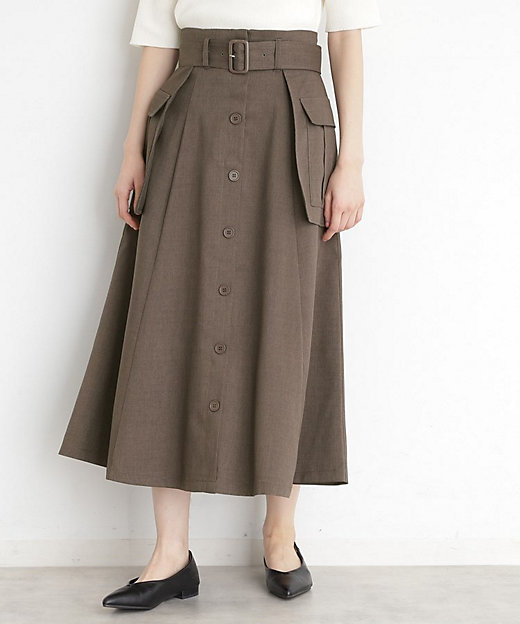 フラップベルト付きスカート【洗える】（2002427061） | THE