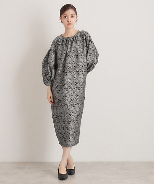 トレンド／コクーン】小花ジャカードワンピース（2002423718