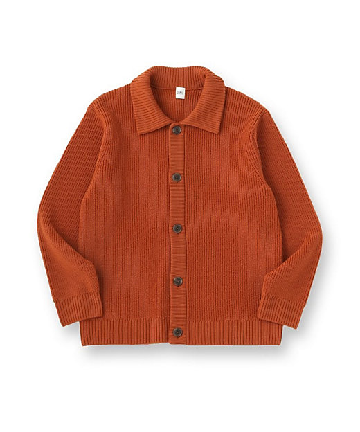 タスマニアウール混畦編みカーディガン（2002485057