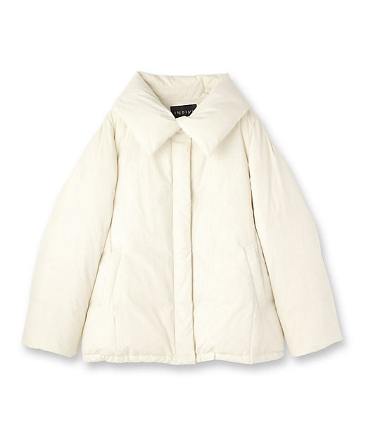 撥水／洗える／デザイン衿】ステッチレス ショートダウンコート