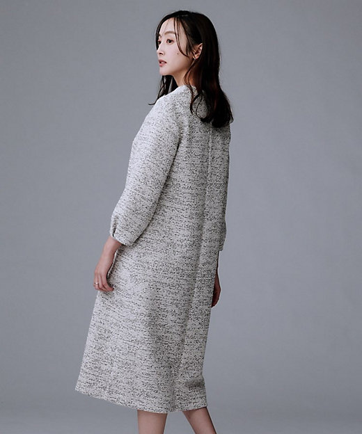 洗える／ストレッチ】ツイードジャージワンピース