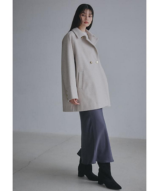 クラシカルな装い ウールライクスタンドカラーコート