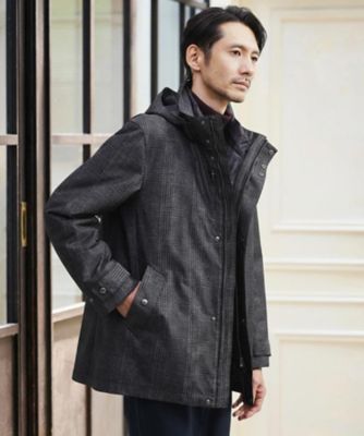 3WAY】グレンチェック ダウンライナー ブルゾン