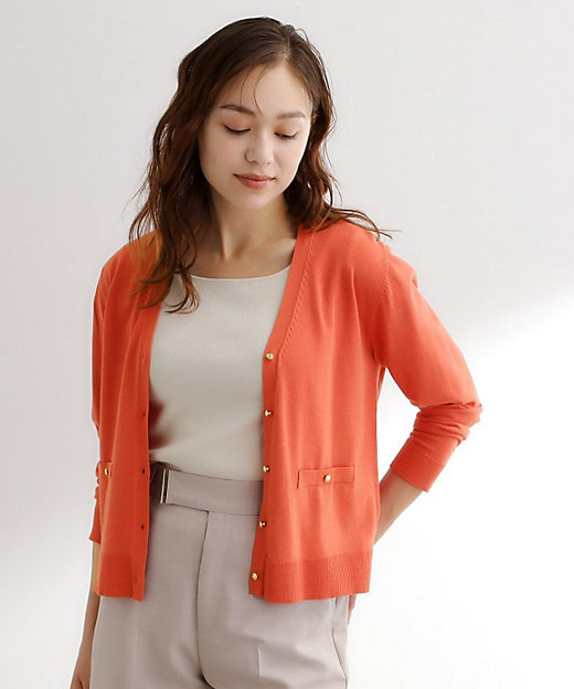 アンサンブル対応】金ボタンVネックカーディガン