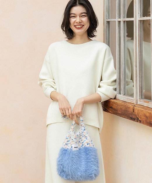 フェザーヤーンマルチカラーニットバッグ（2002545683