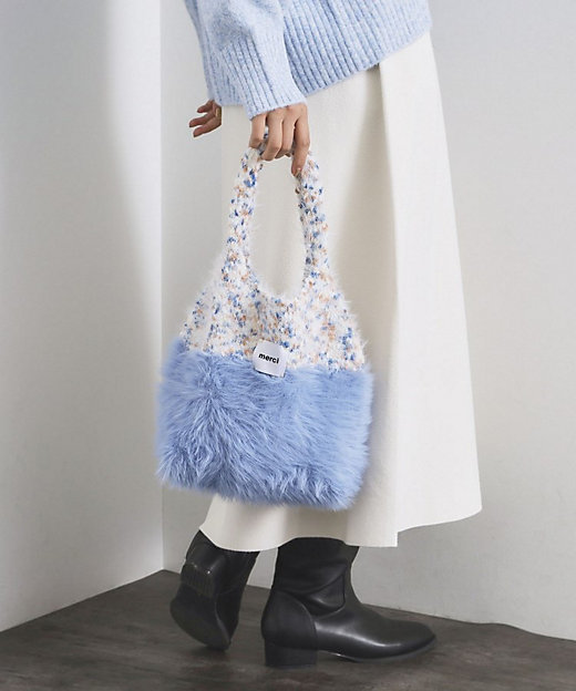 フェザーヤーンマルチカラーニットバッグ（2002545683