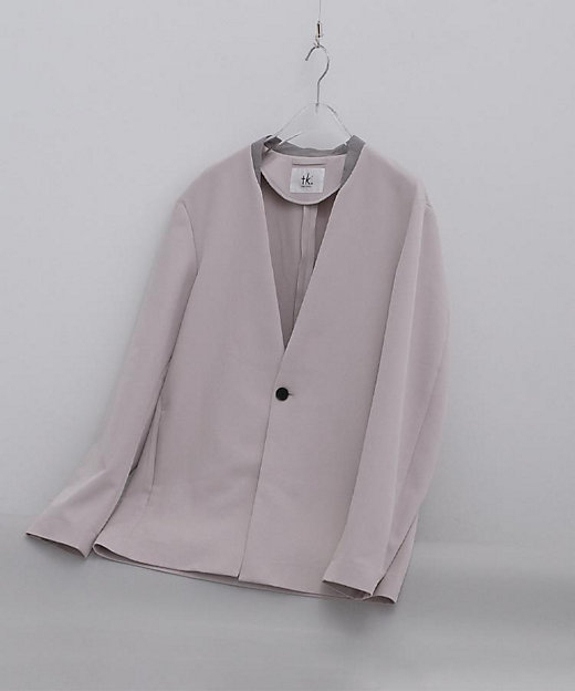 セットアップ対応】360度ストレッチノーカラージャケット