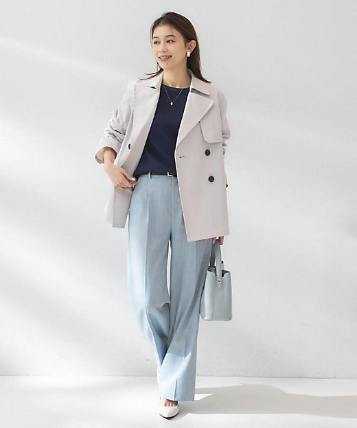 はっ水／洗える／セレモニーにも】タスランショートトレンチコート