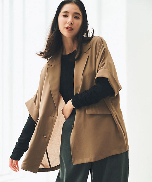 ドルマン半袖ジャケット【洗える】（2002542672） | THE