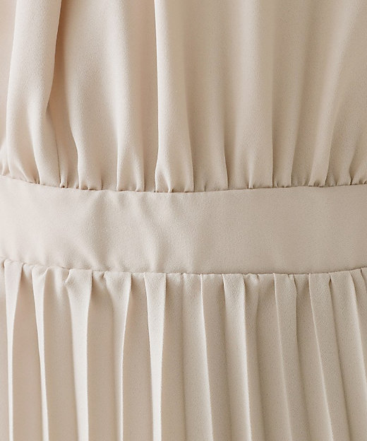 ≪通勤・セレモニー対応≫ジョーゼットプリーツワンピース【洗濯機OK