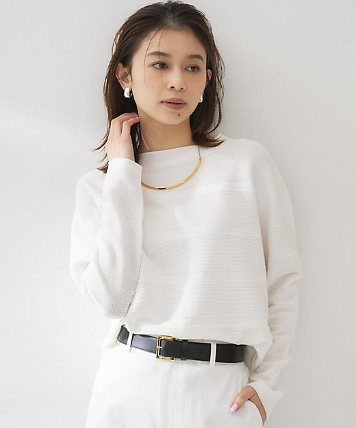 ゆったり／洗える】クロップドニットプルオーバー