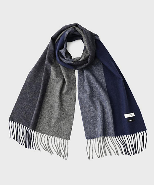 洗えるカシミヤ】ピュアカシミヤ 4面パネルマフラー