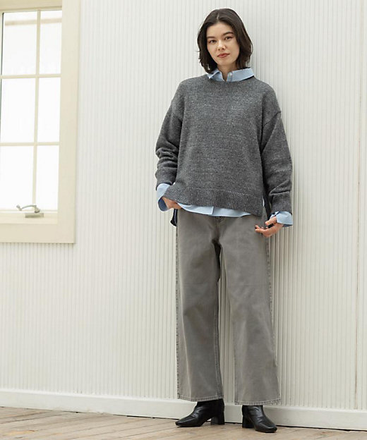 ヴィンテージカラーワイドストレートパンツ【洗濯機OK