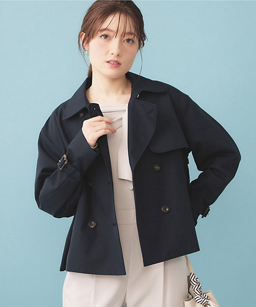 キャンディスリーブショートトレンチコート【洗濯機OK／撥水／防花粉