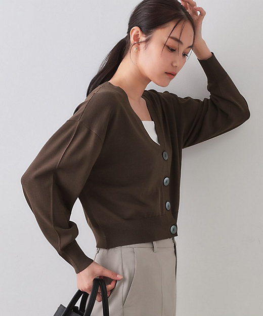 UV Vネックニットカーディガン【接触冷感／洗濯機洗い可／抗ピル