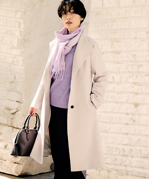 きれいめ／スタイリッシュ】2WAYスタンドカラーロングコート