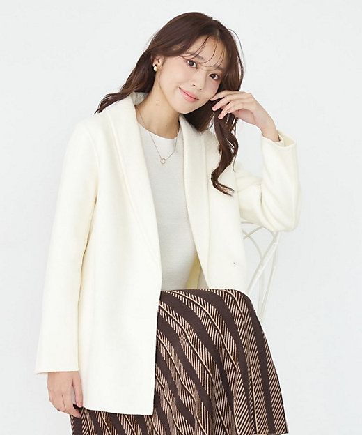 リバー仕立て／裏地無し】軽く羽織れるウールリバーコート