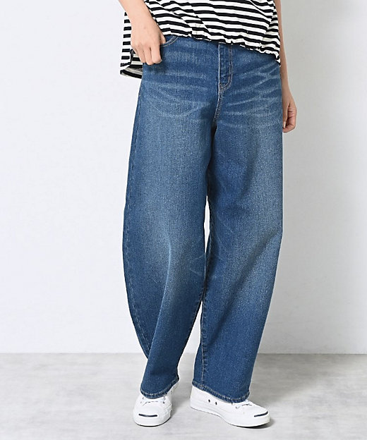 洗える】デニムカーブパンツ（2002534158） | Dessin (Women