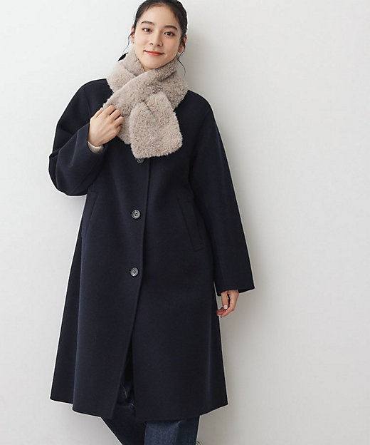 洗える】ウール混リバーメルトンロングコート（2002535852