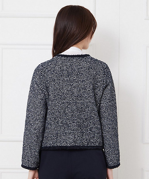 入卒セレモニー／おでかけ】ツイーディーヤーンニットジャケット