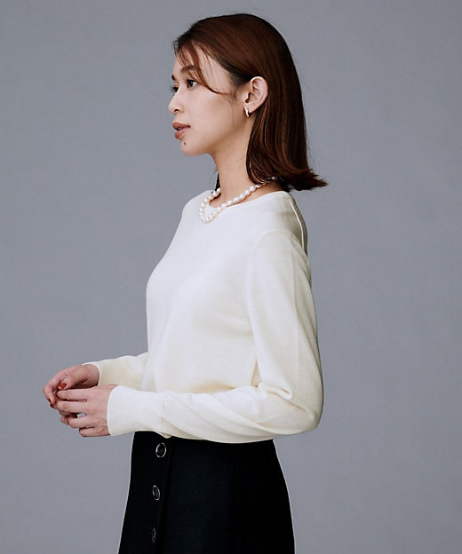 アンサンブル可／洗える／ウール100％】クルーネックウールニット