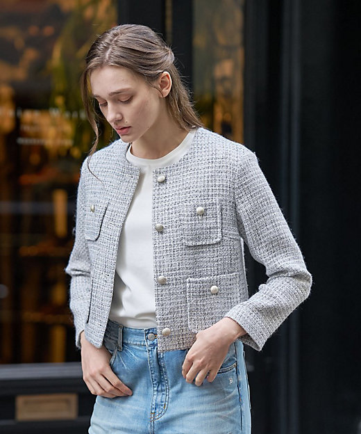 ラメミックスツイードジャケット（2002590078