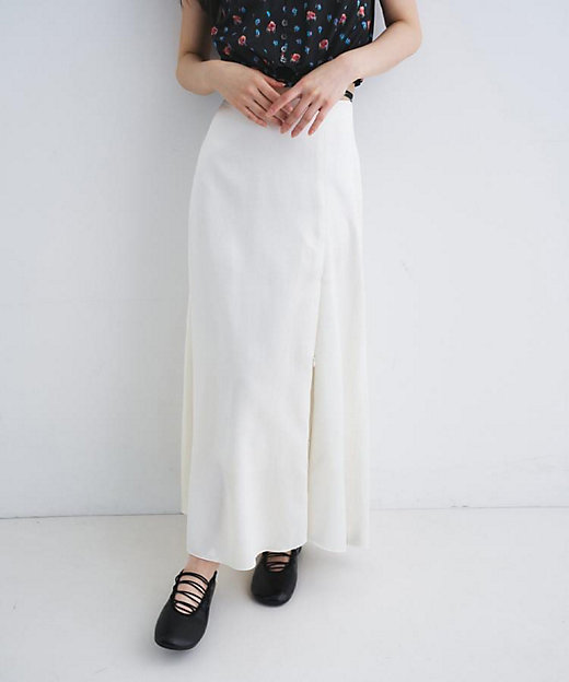 satin slit flare skirt（2002612325