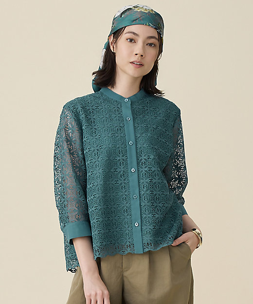 カタログ掲載】ジオメトリックレース ブラウス（BLWRLM0313