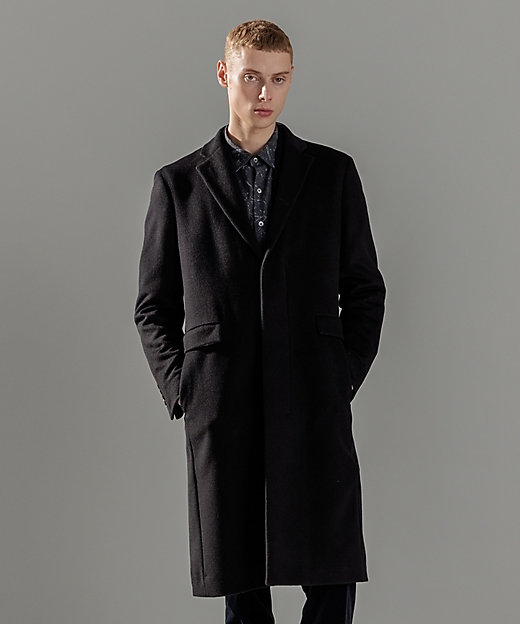 グロッシーウール チェスターコート ＜裏地：フォトコラージュプリント