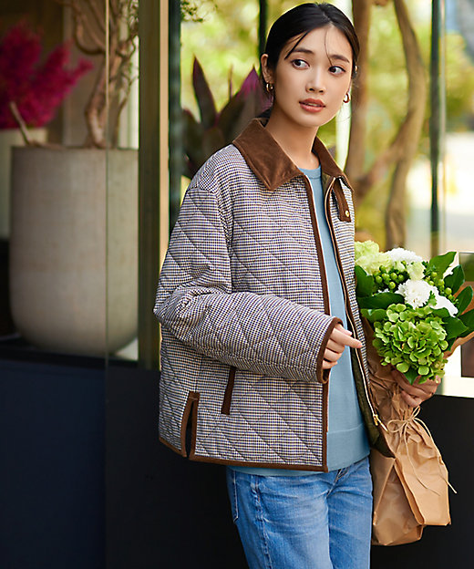 キルティング チェック ショート アウター（CMWSNW0423