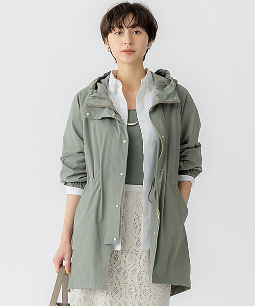撥水加工】ナイロン2WAYストレッチ フーデットアウター
