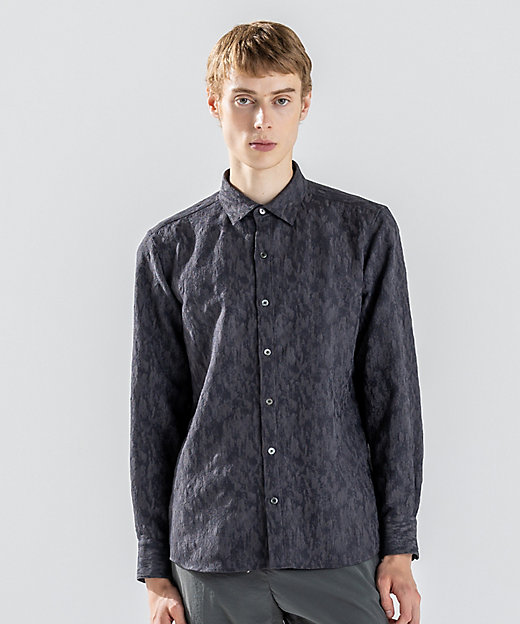 新素材】テクノスラブジャカード レギュラーカラーシャツ