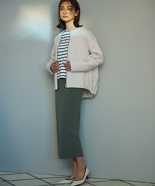 洗える】コットンエアー ギャザー ライトアウター